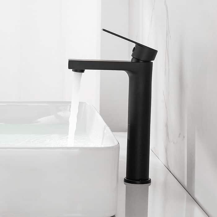 Matte black high rise basin tap - B001 02 31 1