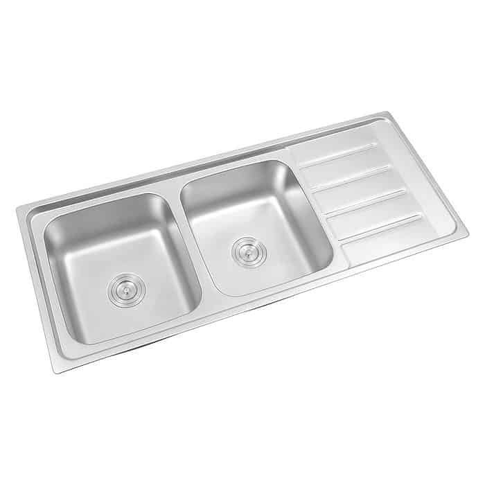 Stainless steel top mount double equal bowls sink- SRH1205020