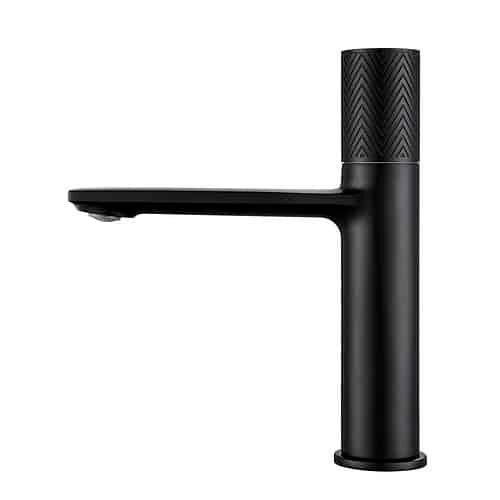 Single hole basin faucet with knurled handle - matte black - B557 01 31 1 - 1