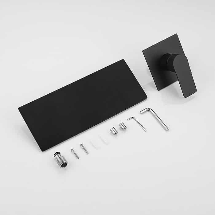 Matte black wall mounted square waterfall tap - B695A 28 31 1 - 5