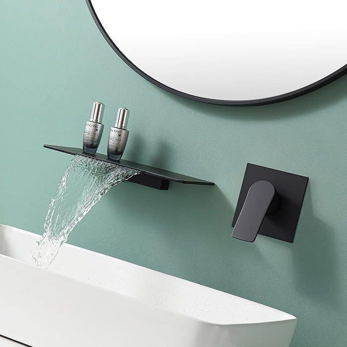 Matte black wall mounted square waterfall tap - B695A 28 31 1 - 4