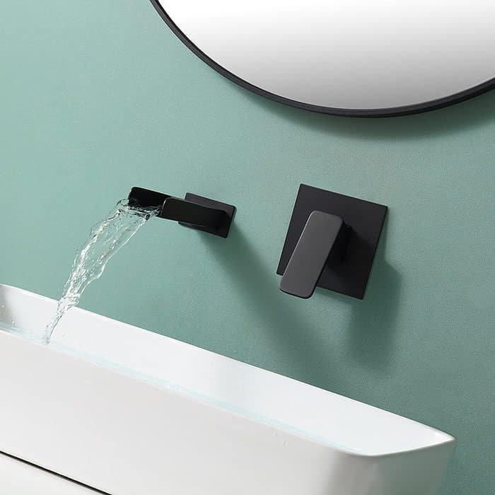 Matte black wall mounted cloakroom waterfall tap - B695C 28 31 1 - 3