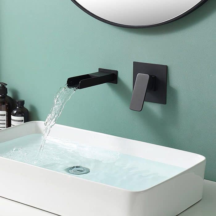 Matte black wall mounted cloakroom waterfall tap - B695C 28 31 1 - 2