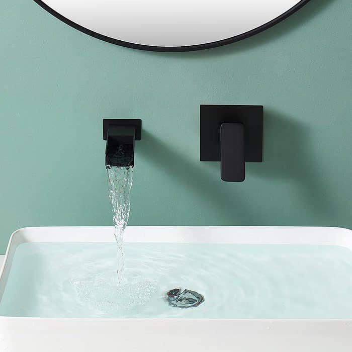 Matte black wall mounted cloakroom waterfall tap - B695C 28 31 1 - 1