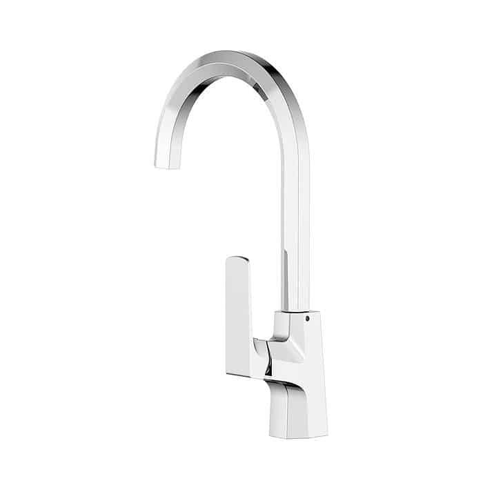 Geometric style single handle bar faucet - Kelsie bathroom collection - chrome finish - white background - K043 03 01 1 - 1