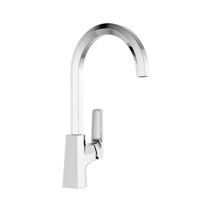 Geometric style single handle bar faucet - Kelsie bathroom collection - chrome finish - white background - K043 03 01 1 - 3