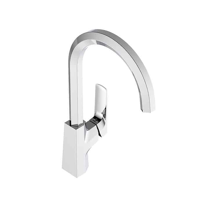 Geometric style single handle bar faucet - Kelsie bathroom collection - chrome finish - white background - K043 03 01 1 - 5