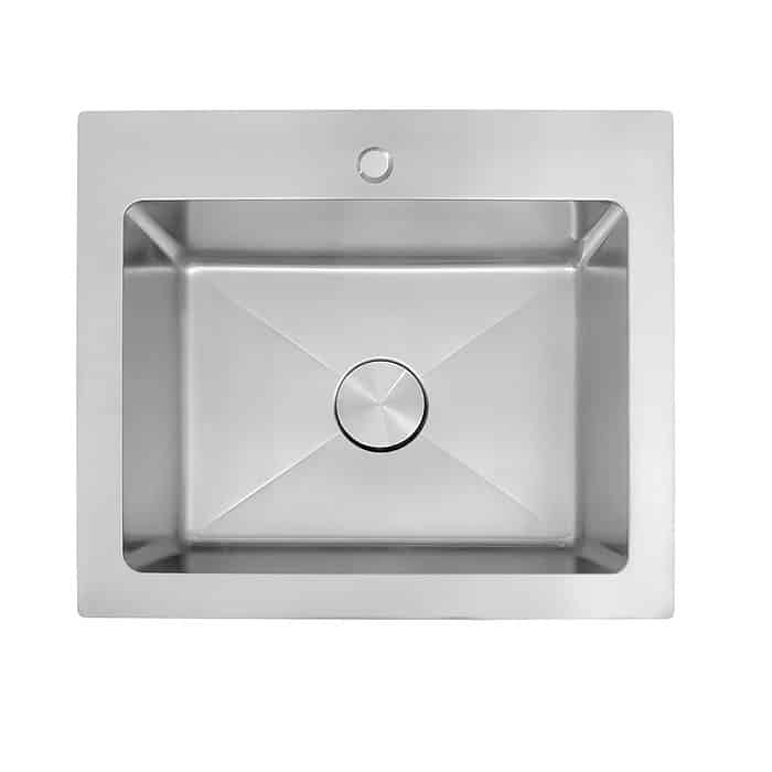 Rectangle stainless steel kitchen bar sink with faucet hole - brushed steel - KA2522 - 2