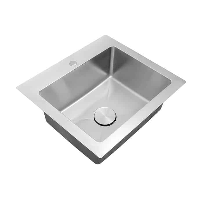 Rectangle stainless steel kitchen bar sink with faucet hole - brushed steel - KA2522 - 3