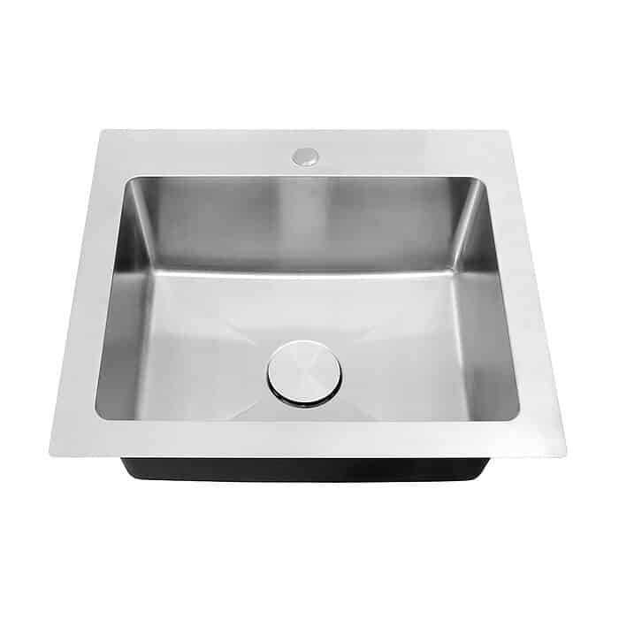 Rectangle stainless steel kitchen bar sink with faucet hole - brushed steel - KA2522