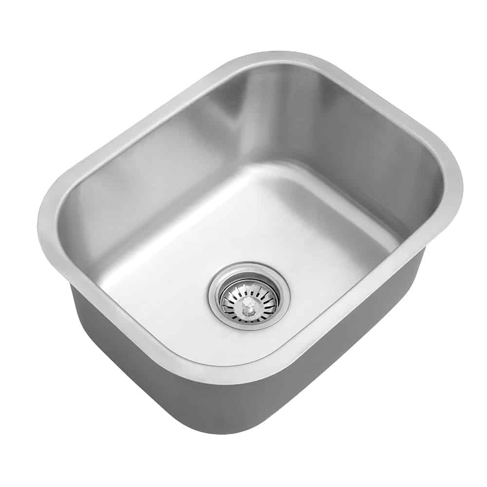 Round stainless steel kitchen bar sink - brushed steel finished - undermount - KA3936 - 2