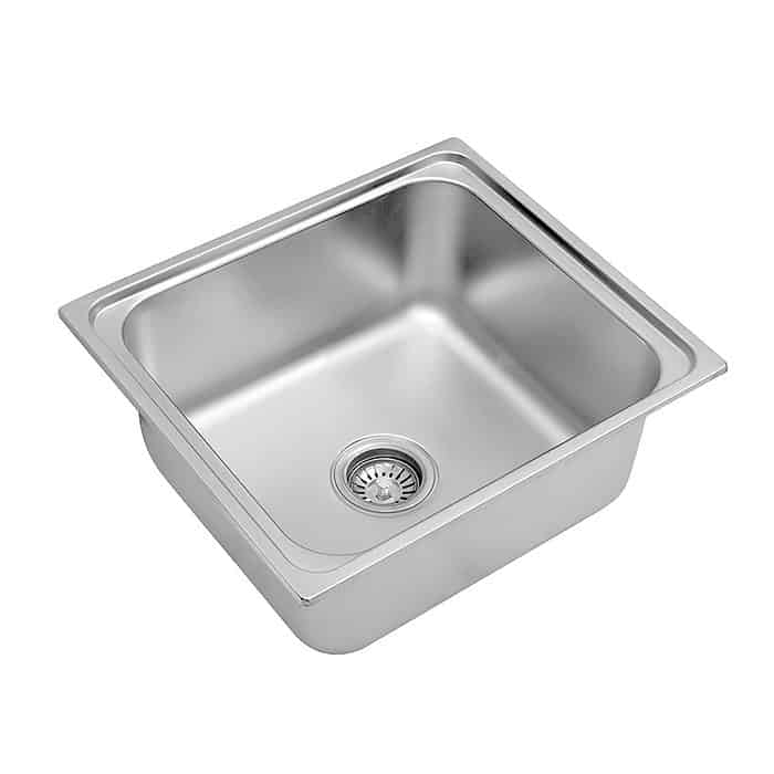 Stainless steel UPC square kitchen bar sink - brushed steel finish - topmount - KA4842