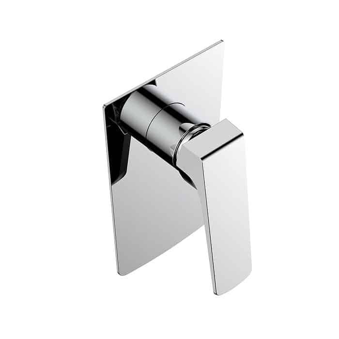 Geometric style 1 way concealed shower valve - Kelsie bathroom collection - chrome finish - white background - SO043 21 01 1 - 2