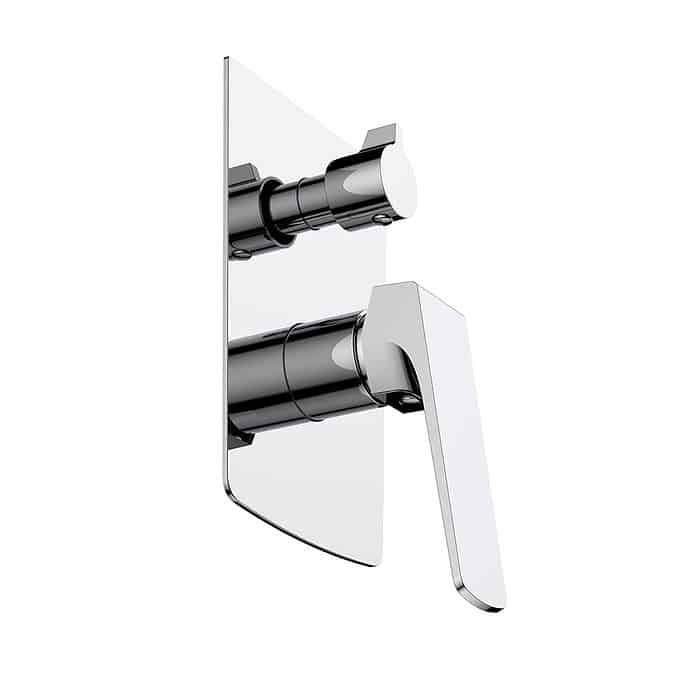 Geometric style 2 way concealed shower valve - Kelsie bathroom collection - chrome finish - white background - SO043 22 01 1 - 2