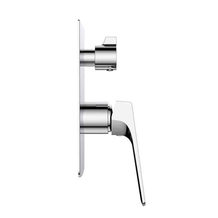 Geometric style 2 way concealed shower valve - Kelsie bathroom collection - chrome finish - white background - SO043 22 01 1 - 3