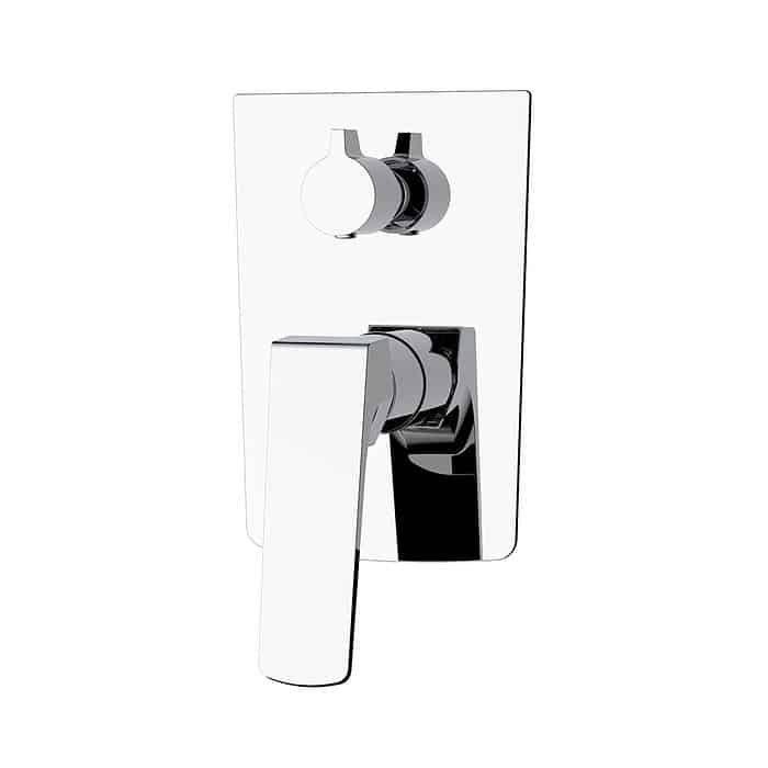 Geometric style 2 way concealed shower valve - Kelsie bathroom collection - chrome finish - white background - SO043 22 01 1