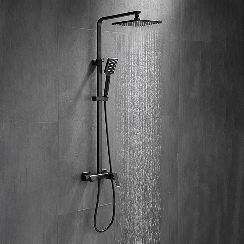 Surface mounted shower with exposed pipework - matte black - SO044A 13 31 1 - 1