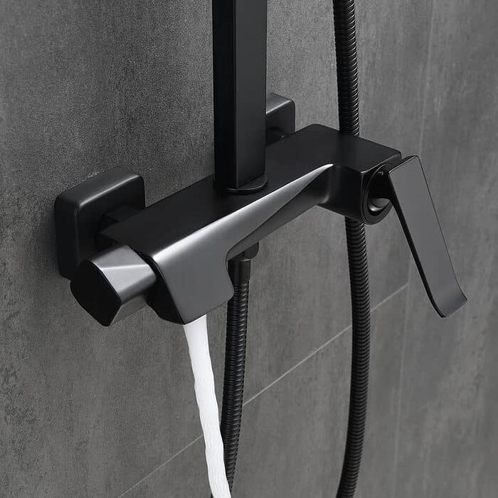 Surface mounted shower with exposed pipework - matte black - SO044A 13 31 1 - 3