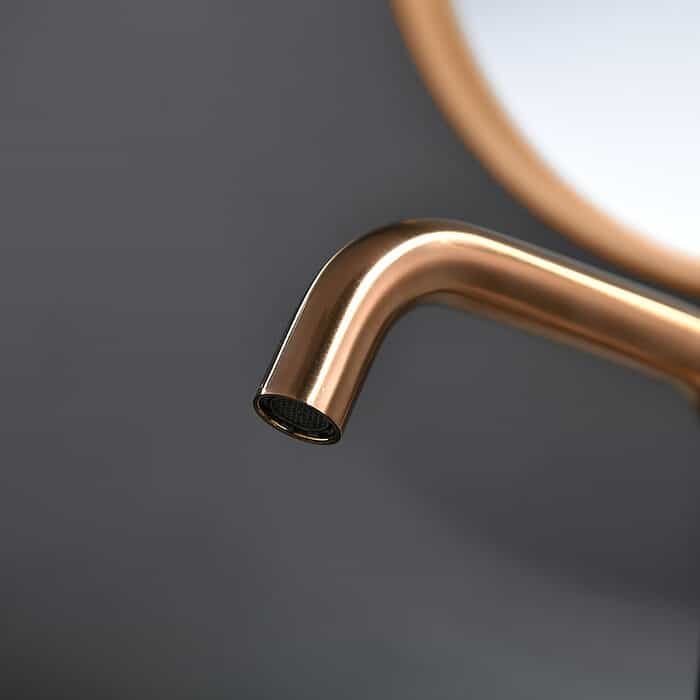 Dual lever widespread knurled basin tap - B064 04 36 1 - rose gold - 2