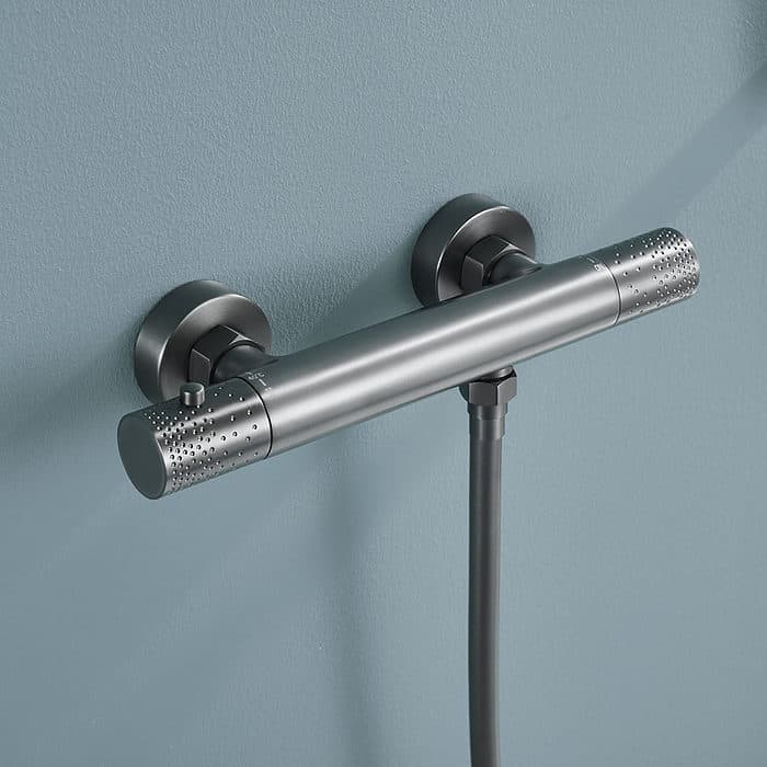 Thermostatic shower mixer with knurled knob - SC074 11 37 1 - gunmetal - 1