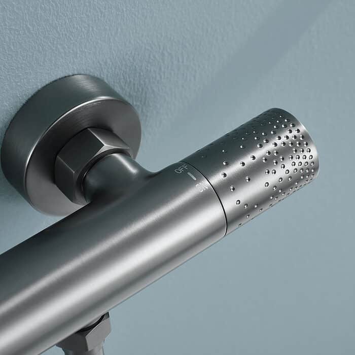 Thermostatic shower mixer with knurled knob - SC074 11 37 1 - gunmetal - 2