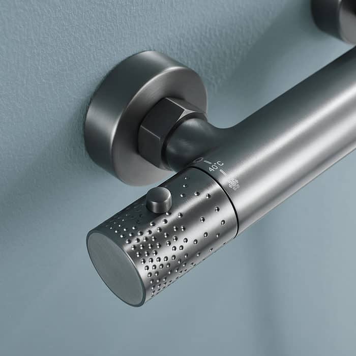 Thermostatic shower mixer with knurled knob - SC074 11 37 1 - gunmetal - 3