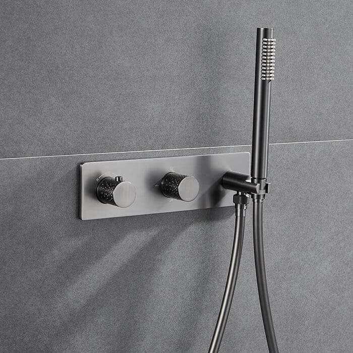 Concealed shower set with knurled knob - SO074B 23 37 1 - gunmetal - shower valve