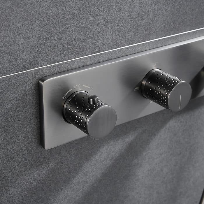 Concealed shower set with knurled knob - SO074B 23 37 1 - gunmetal - shower valve - 3