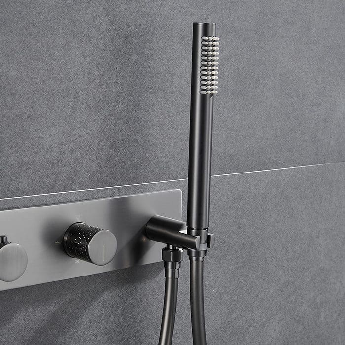 Concealed shower set with knurled knob - SO074B 23 37 1 - gunmetal - shower valve - 2