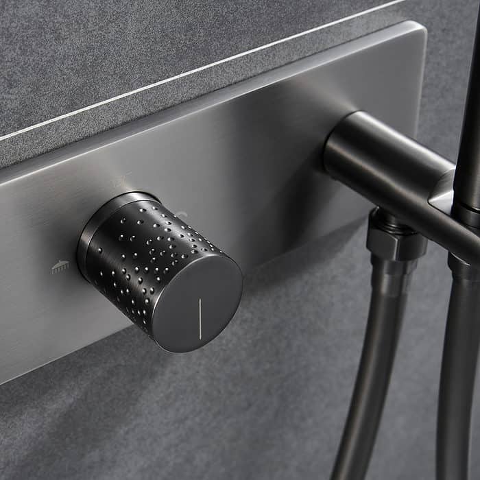 Concealed shower set with knurled knob - SO074B 23 37 1 - gunmetal - shower valve - 1