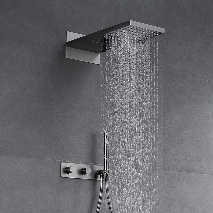 Concealed shower set with knurled knob - SO074B 23 37 1 - gunmetal - rainfall function