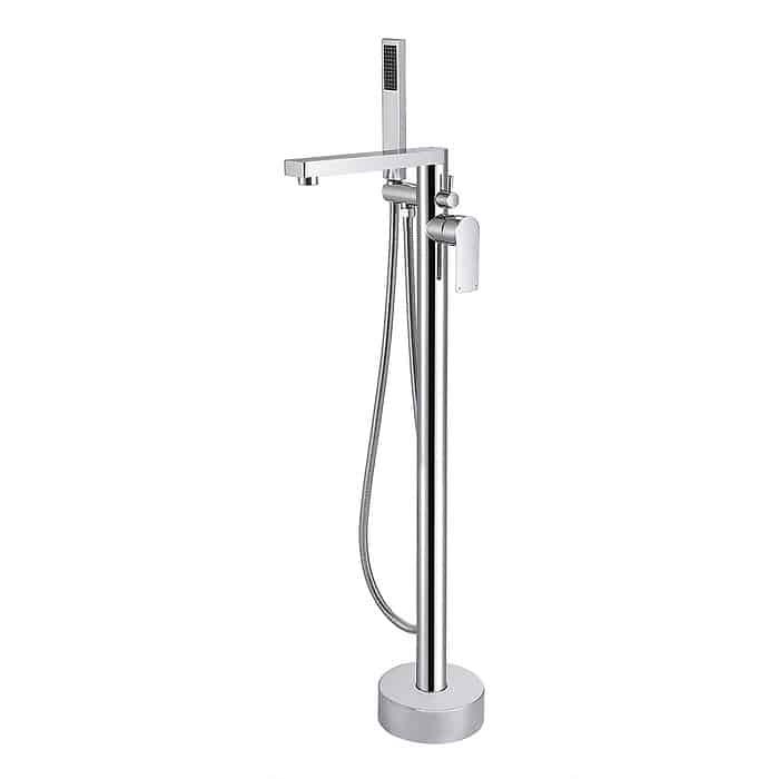 Floor mount shower with hand shower - SF001 12 01 1 - chrome - white background