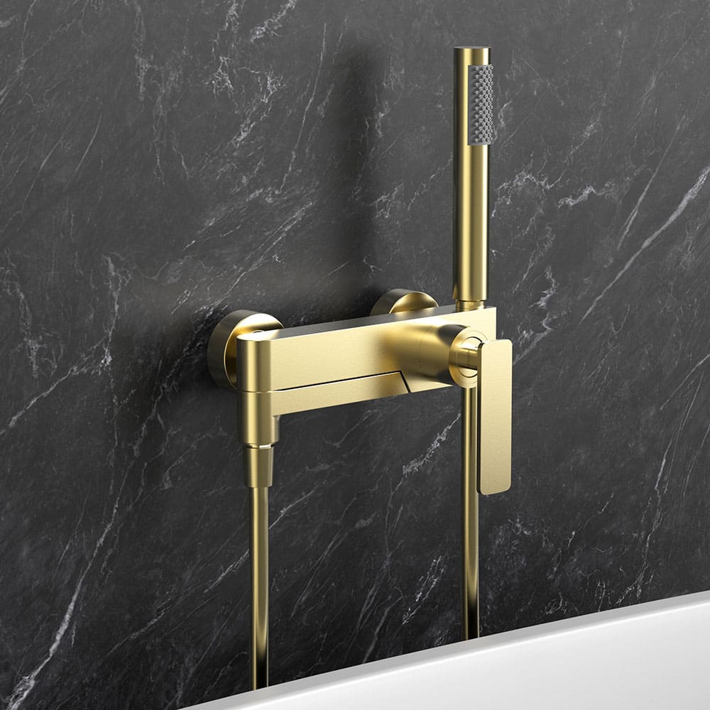 Wall mounted bath filler with shower attachment - SO069 12 30 1 - brushed gold