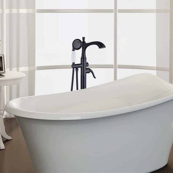 Classic freestanding bath faucet with phone type hand shower- SF296 12 03 1 - ORB finish - 1