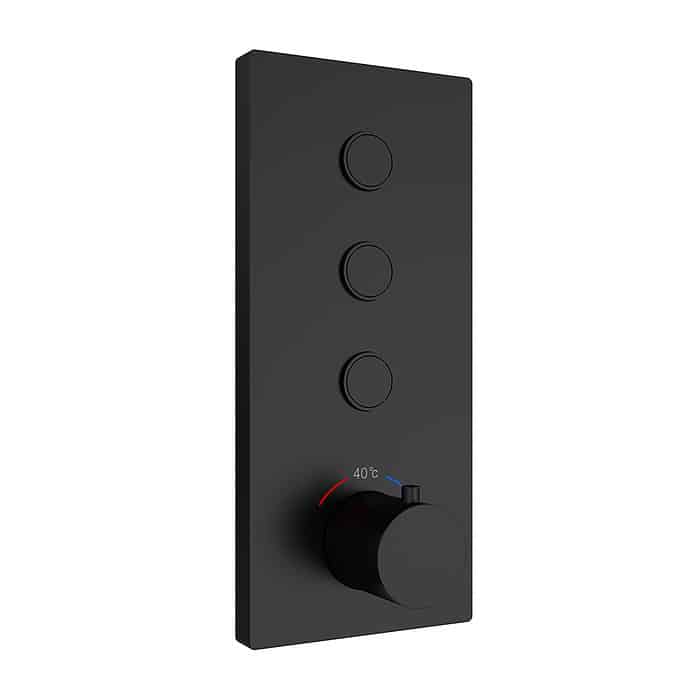 Built-in square thermostatic shower mixer - SC763A 23 31 1 - matte black - 1