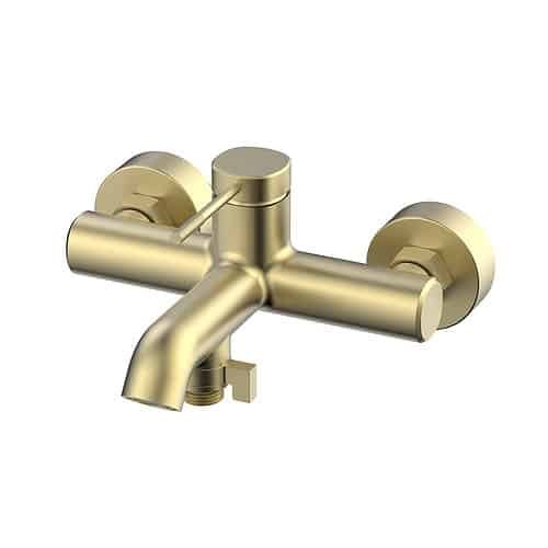 Brushed gold bathtub mixer with knurled handle - SO062 12 30 1 30 1