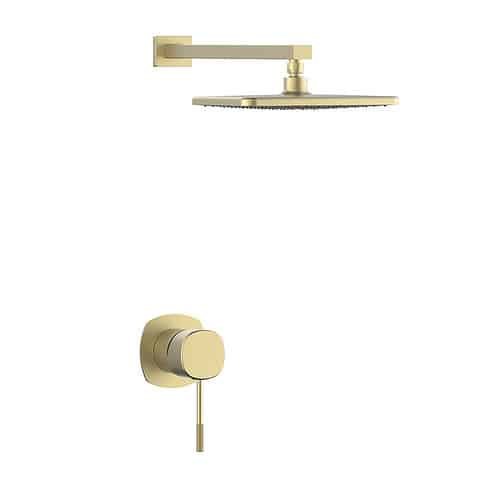 Brushed gold one way shower set with knurled handle - SO062A 21 30 1