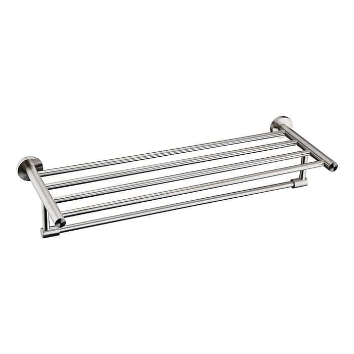 Brushed steel round style towel rack - A015 03 16 2