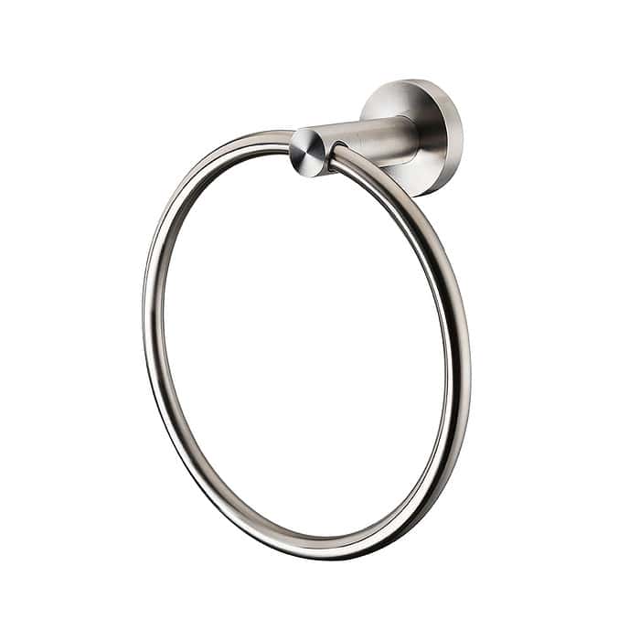 Brushed steel round style towel ring - A015 04 16 2