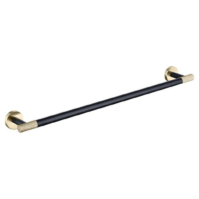 Brushed gold & black knurled towel bar - A142 01 47 8