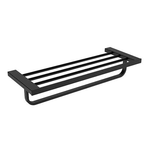 Stainless steel square bathroom towel shelf- A147 03 31 2 - matte black