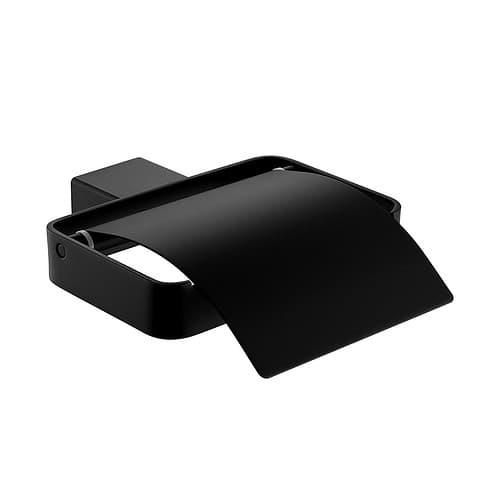 Stainless steel square paper holder with cover - A147 05 31 2 - matte black