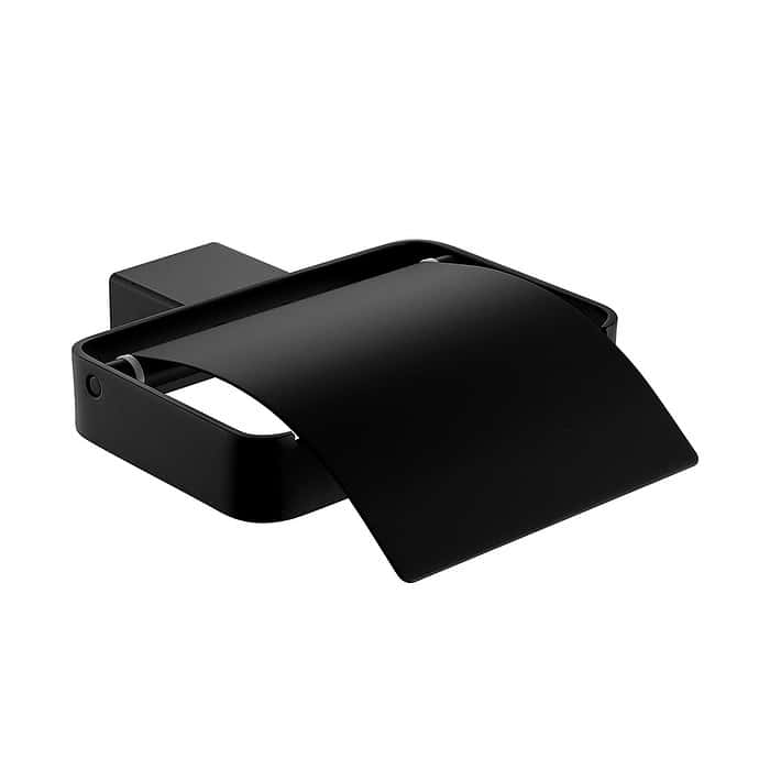 Stainless steel square paper holder with cover - A147 05 31 2 - matte black