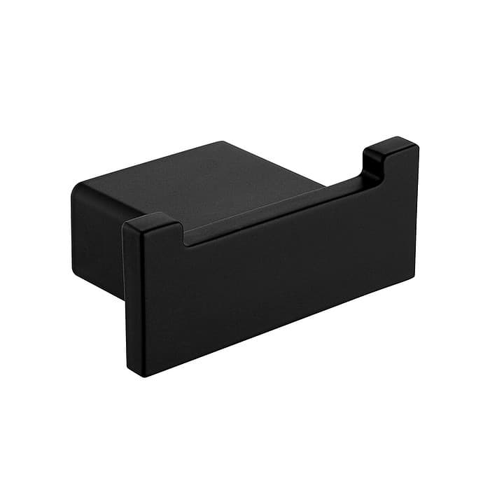 Stainless steel square bathroom robe hook - A147 06 31 2 - matte black