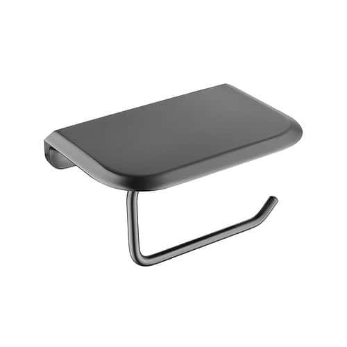 Zinc alloy bathroom modern paper holder with shelf - A153 25 45 5 - gunmetal