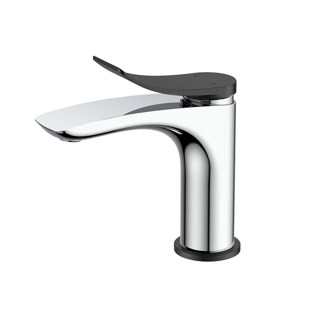 Single handle curved basin tap - B073 01 04 1 - chrome & black