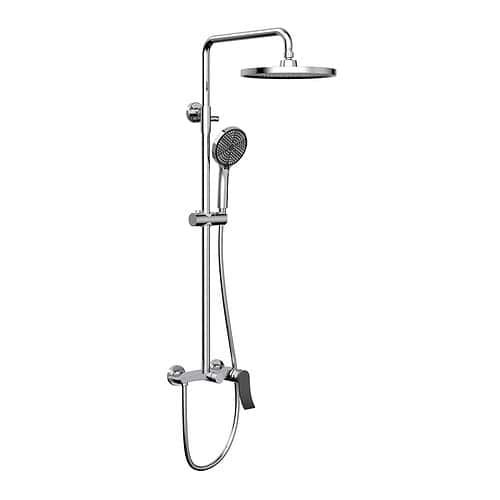 Two function exposed shower set with curved handle - SO073 12 04 1 - chrome & matte black