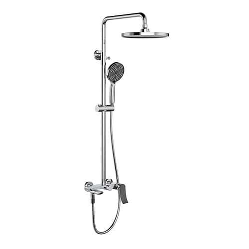 Three function exposed shower set with curved handle - SO073 13 04 1 - chrome & matte black