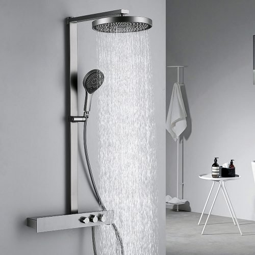 Luxury 3-Way Shower Column with Shelf - SO800A 13 45 1 - Gunmetal finish