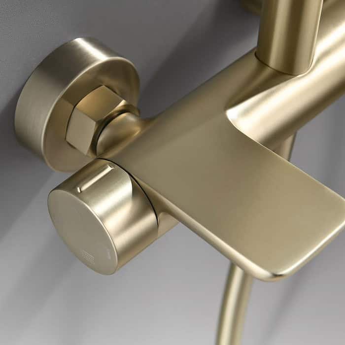 Luxurious Brushed Gold Shower Pillar with Dual Control Handles - SO709 13